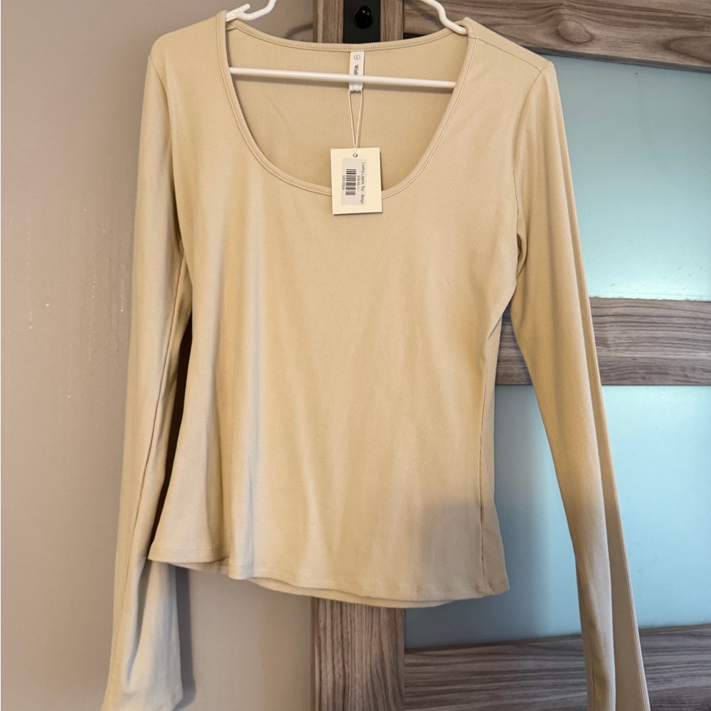 Beige Long Sleeve Women's Top